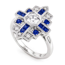 Natural Earth Mined Diamond Ring 2.50 Carats Antique Style Ceylon Blue Sapphire