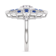 Natural Earth Mined Diamond Ring 2.50 Carats Antique Style Ceylon Blue Sapphire