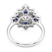 Natural Earth Mined Diamond Ring 2.50 Carats Antique Style Ceylon Blue Sapphire