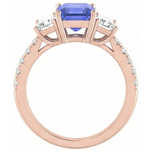 natural emerald sapphire 3.50ct ring profile view