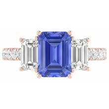 natural emerald sapphire 3.50ct ring side angle