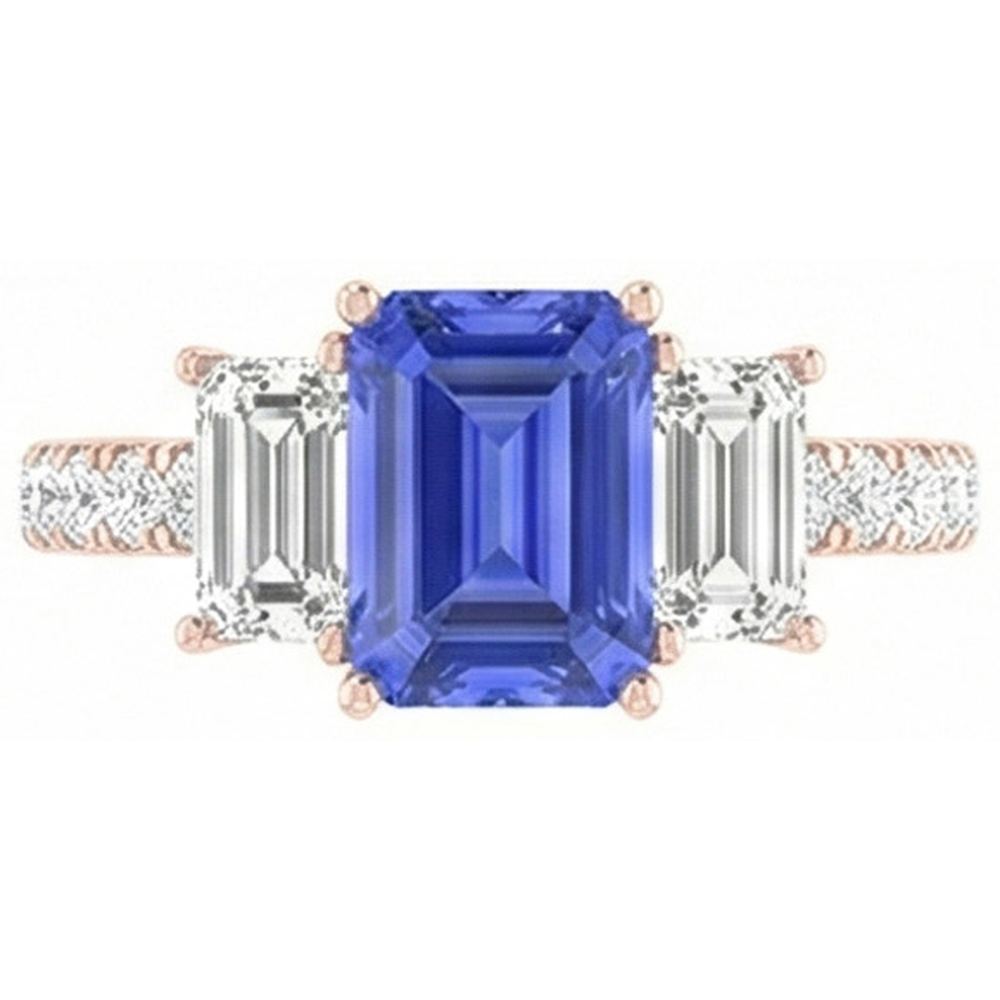 natural emerald sapphire 3.50ct ring side angle