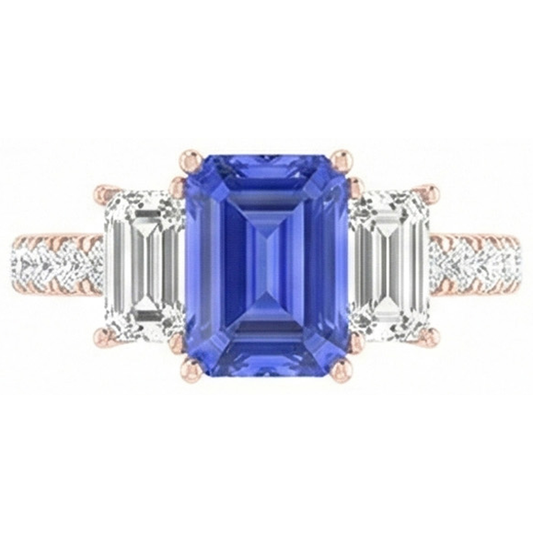 natural emerald sapphire 3.50ct ring side angle