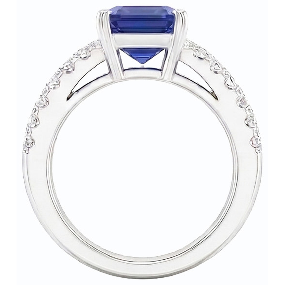 natural emerald sapphire 3.50ct ring profile view