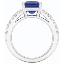 natural emerald sapphire 3.50ct ring profile view