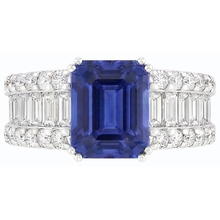 natural emerald sapphire 3.50ct ring front view