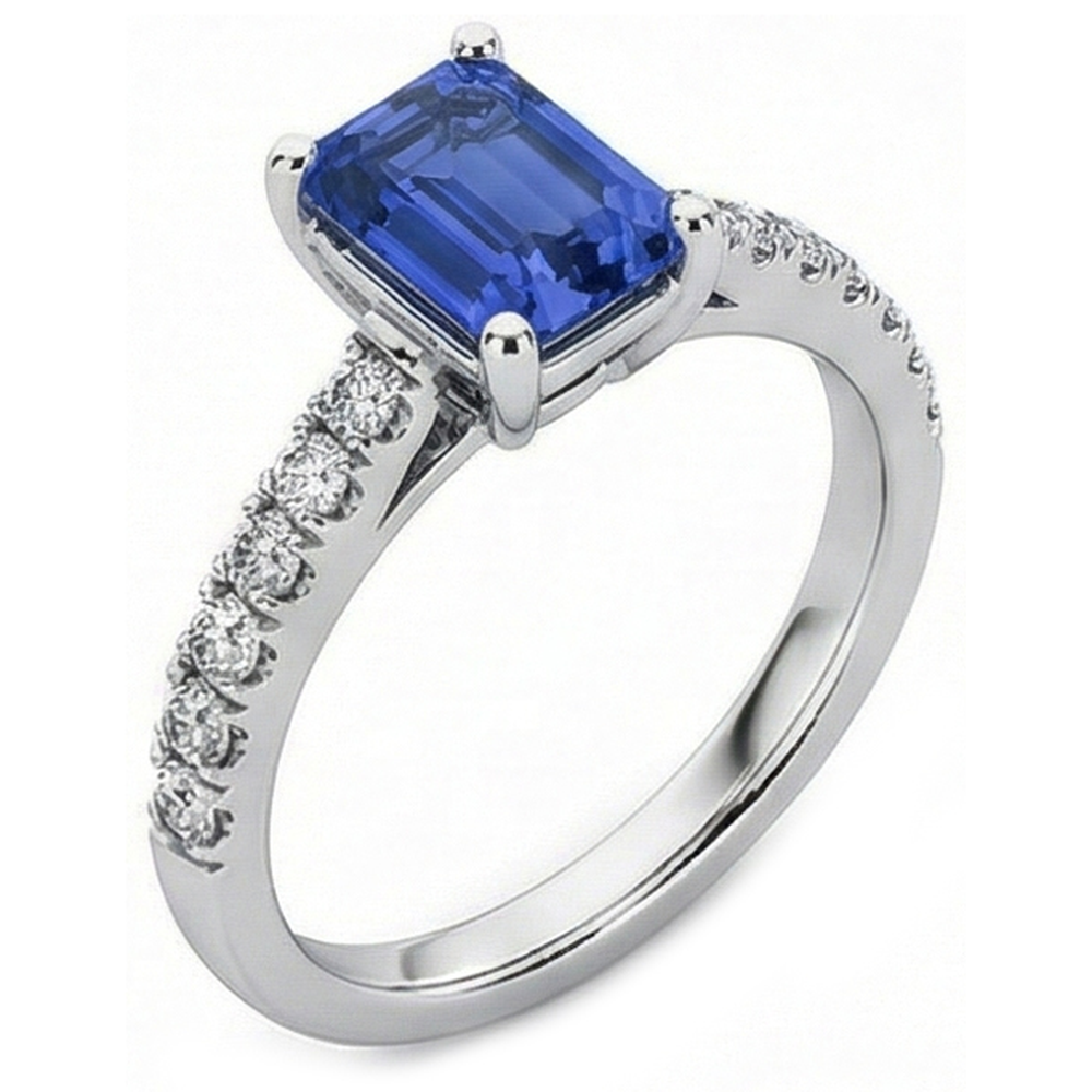 natural emerald sapphire 2.50ct ring side angle