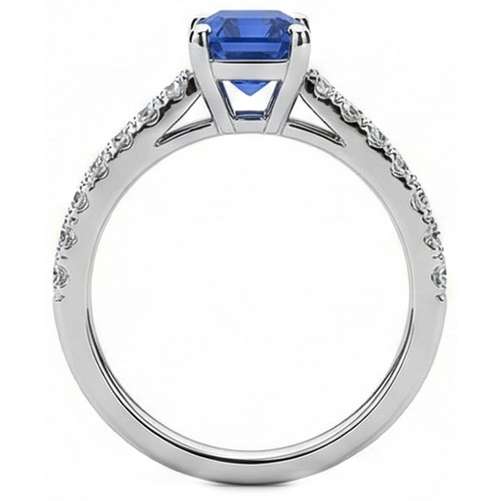 natural emerald sapphire 2.50ct ring close up detail