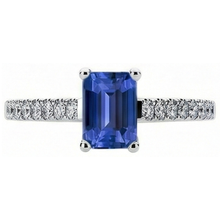 natural emerald sapphire 2.50ct ring profile view