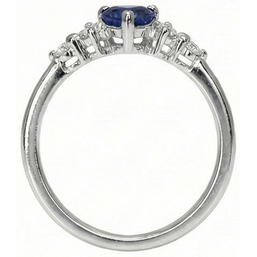 natural round sapphire 1.25ct ring profile view