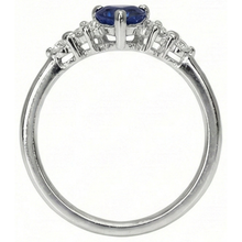 natural round sapphire 1.25ct ring profile view
