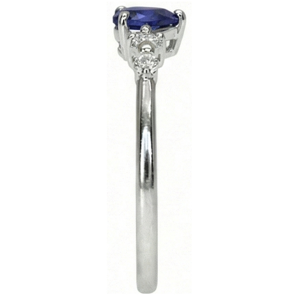natural round sapphire 1.25ct ring top view
