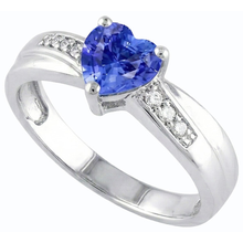 Natural Earth Mined Diamond Ring Heart Shaped Ceylon Sapphire 1.50 Carats Women's Jewellery