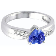Natural Earth Mined Diamond Ring Heart Shaped Ceylon Sapphire 1.50 Carats Women's Jewellery