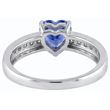 Natural Earth Mined Diamond Ring Heart Shaped Ceylon Sapphire 1.50 Carats Women's Jewellery