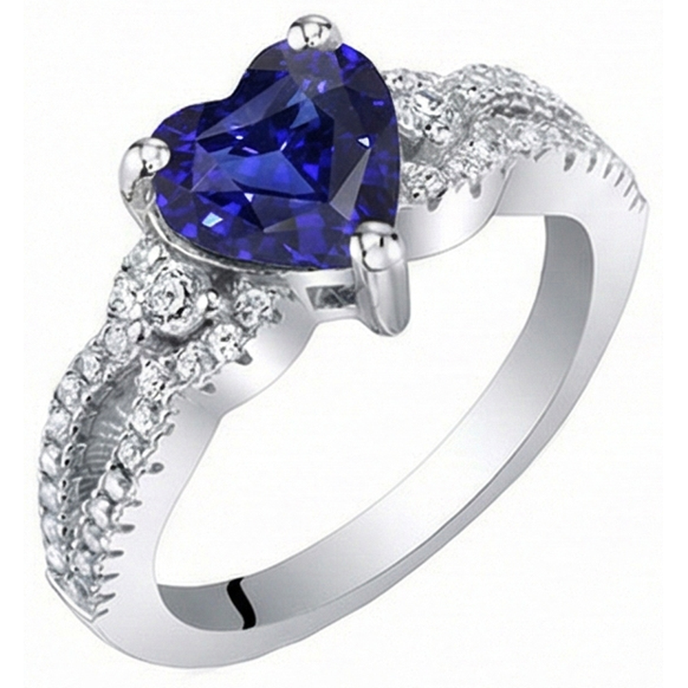 natural round sapphire 3.50ct ring close up detail