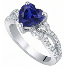natural round sapphire 3.50ct ring top view