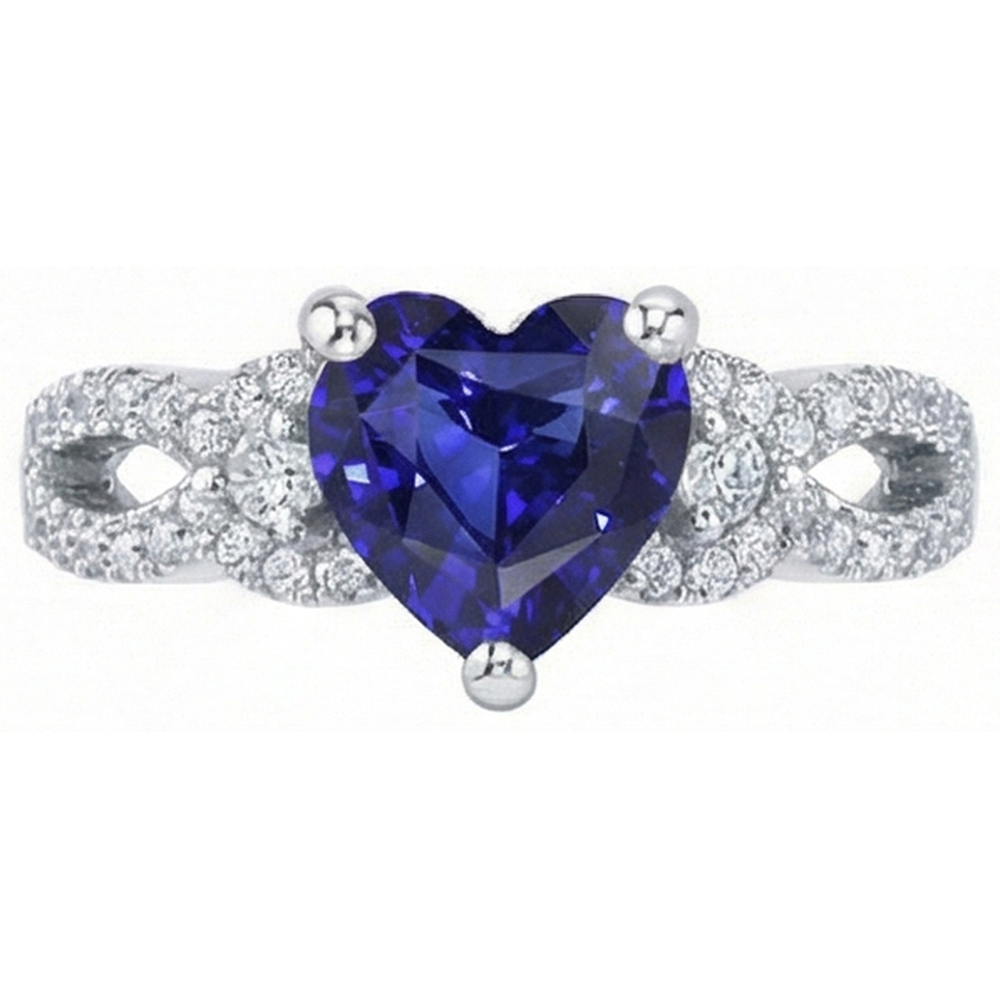 natural round sapphire 3.50ct ring side angle