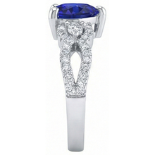 natural round sapphire 3.50ct ring profile view