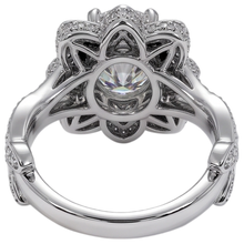 Natural Earth Mined Diamond Ring Lotus Flower 2.50 Carats 4 Prong Setting White Gold