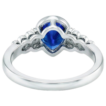 Natural Earth Mined Diamond Ring New Bezel Set Pear Blue Sapphire With Accents 4.25 Carats