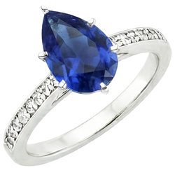 Natural Sapphire Ring 7.25ct - White Gold 14K