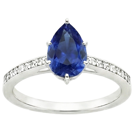 natural round sapphire 7.25ct ring close up detail