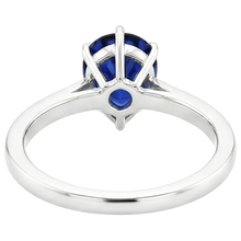 natural round sapphire 7.25ct ring on white background