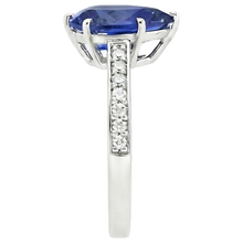 natural round sapphire 7.25ct ring profile view
