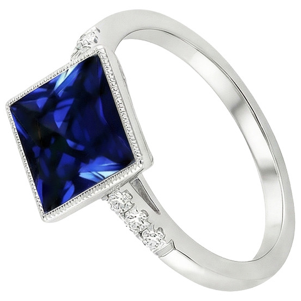 natural round sapphire 5.25ct ring side angle