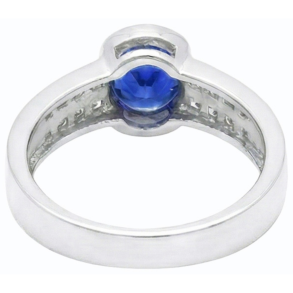 natural round sapphire 2.50ct ring side angle