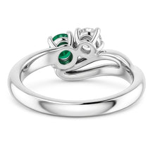 Natural Earth Mined Diamond Round Green Emerald Bypass Setting Ring 1.50 Carats
