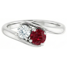 Natural Earth Mined Diamond Round Ruby Bypass Setting Ring 1.50 Carats White Gold 14K