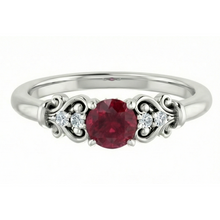 Natural Earth Mined Diamond Round Ruby Fancy Ring 1.40 Carats White Gold 14K