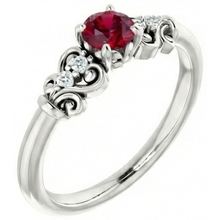 Natural Earth Mined Diamond Round Ruby Fancy Ring 1.40 Carats White Gold 14K
