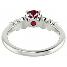 Natural Earth Mined Diamond Round Ruby Fancy Ring 1.40 Carats White Gold 14K