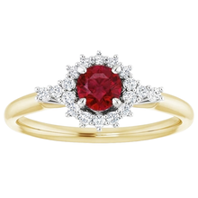 Natural Earth Mined Diamond Round Ruby Ring Halo Style Gold 14K 1.50 Carats