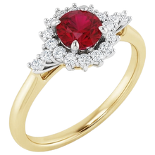 Natural Earth Mined Diamond Round Ruby Ring Halo Style Gold 14K 1.50 Carats