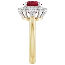 Natural Earth Mined Diamond Round Ruby Ring Halo Style Gold 14K 1.50 Carats