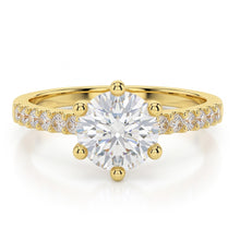 Natural Earth Mined Diamond Round Wedding Ring 2.50 Carats 14K Yellow Gold Prong Setting
