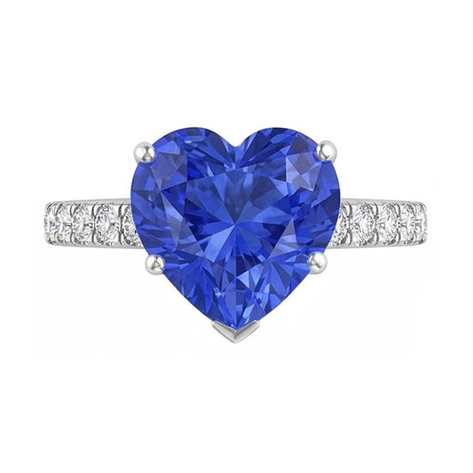 natural round sapphire 4ct ring side angle