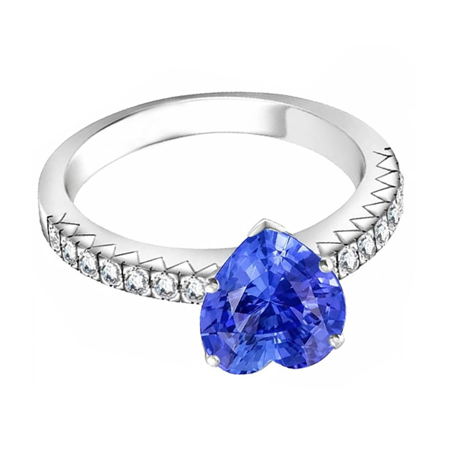 natural round sapphire 4ct ring top view