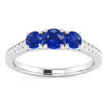 Natural Earth Mined Diamond Sapphire Ring 1.10 Carats Claw Prong Setting Women Jewellery