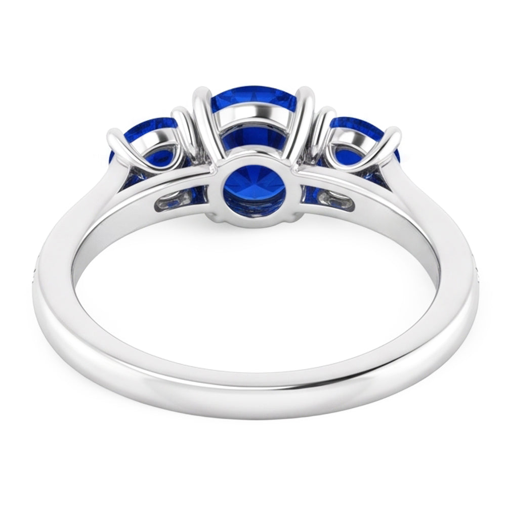 Natural Earth Mined Diamond Sapphire Ring 1.10 Carats Claw Prong Setting Women Jewellery