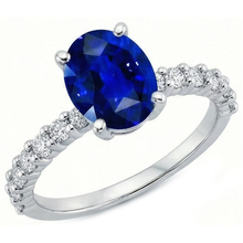 natural round sapphire 4.50ct ring side angle