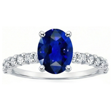 natural round sapphire 4.50ct ring top view