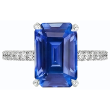 natural emerald sapphire 4.50ct ring top view