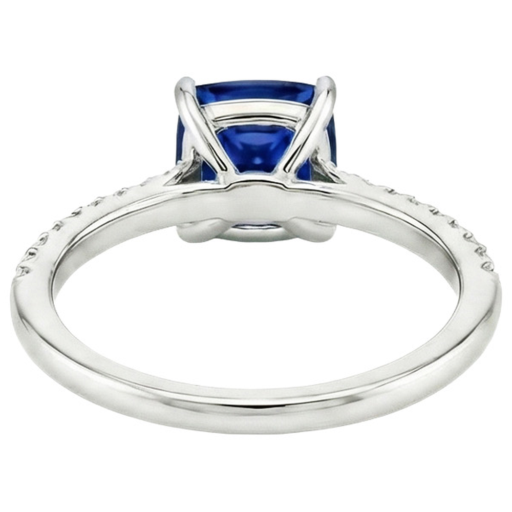 natural round sapphire 3.25ct ring side angle