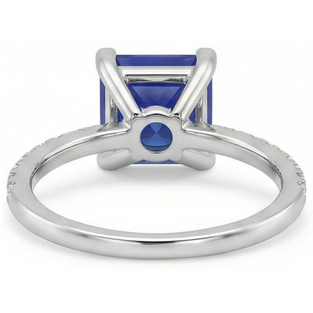 natural round sapphire 5.50ct ring top view