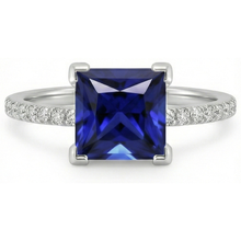 natural round sapphire 5.50ct ring profile view